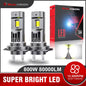 800W Turbo H7 H11 LED Headlight Bulbs CANBUS Lights 80000LM H4 9012 9005 HB3 9006 Mini Lamp 3580 CSP Wireless Car LED with Fan