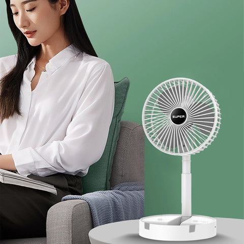 Cooling Stretchable Fan, Fan Portable, 3 Speeds Desktop Table Fan, Plug in Power Fan, Rotation Strong Wind, Quiet Personal Small Fan for Home Desktop Office, White