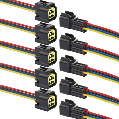 4 Pin Waterproof Connector,Waterproof Electrical Car Auto Wire Connector,16Awg Male Female Quick Disconnect Wire Connectors for Car Truck Motorcycle Marine Boat(5Pack)