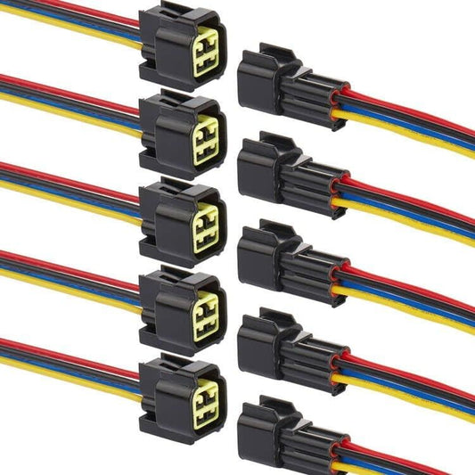 4 Pin Waterproof Connector,Waterproof Electrical Car Auto Wire Connector,16Awg Male Female Quick Disconnect Wire Connectors for Car Truck Motorcycle Marine Boat(5Pack)