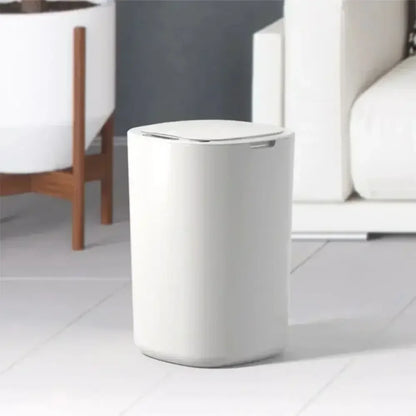Smart Sensing Trash Can Automatic White Trash Can Kitchen Bathroom Waterproof 12L Electric Trash Can Trash Bin Kitchen
