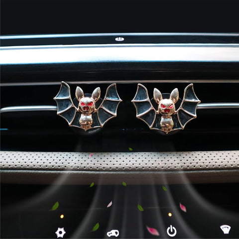 Bat Air Vent Clip Car Air Freshener 2Pcs Black Vampire Bat Car Air Fresheners Vent Clips Gothic Vent Clip Car Accessories Gift for Girlfriends Boyfriend Refillable Car Diffuser