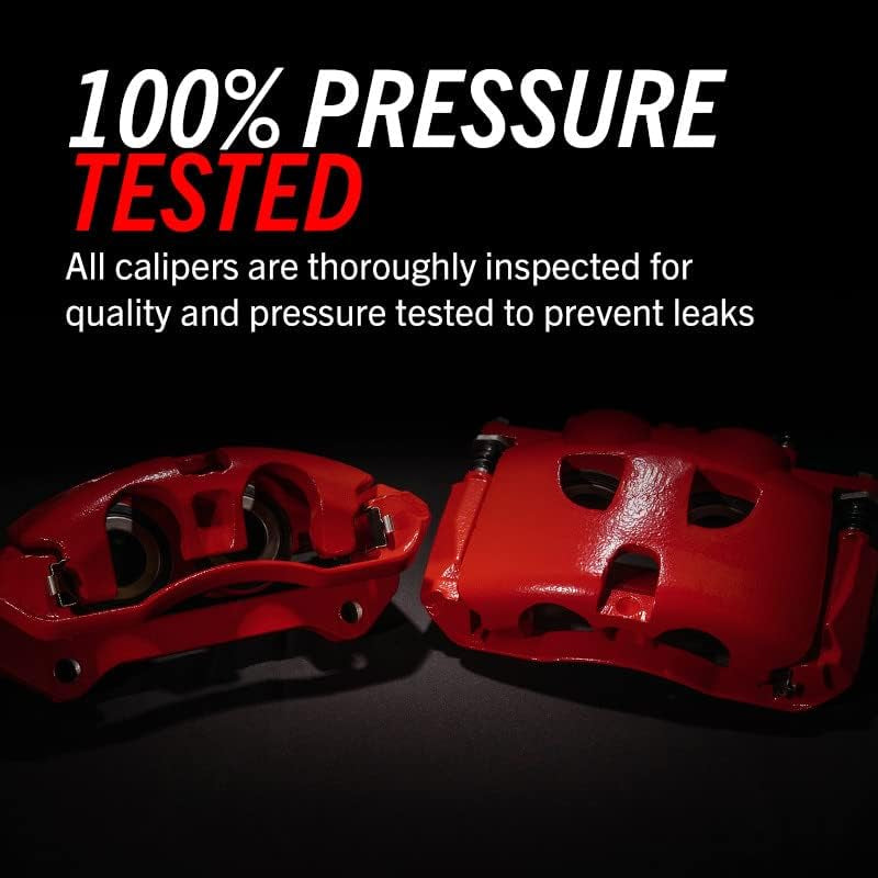 Rear S4920 Pair of High-Temp Red Powder Coated Calipers for Ford F-250 Super Duty 2005-2007, Ford F-350 Super Duty 2005-2007 [Model Specific]
