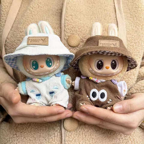 For Labubu V2 Plush Doll Pendant Cartoon Jumpsuit Three Piece Set Cool & Cute Outfit Accessories Labubu Clothes Ropa Labubu