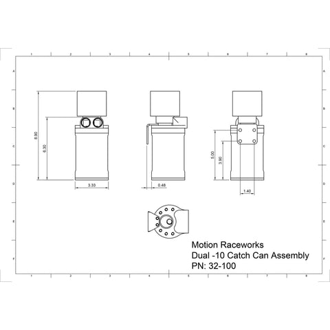 Top Loader Billet Internally Baffled Oil Catch Can (Dual 10AN Port)