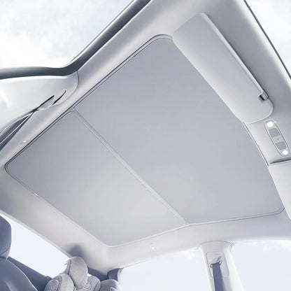 Sunshade Roof for Tesla Model Y, Tesla Accessories Heat Insulation Foldable Glass Sunroof Cover for Model Y 2024 2023 2022 2021