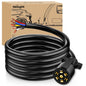 12Feet 7Way Heavy Duty 7 Pin Plug Inline Trailer Cord for Truck Camper Blade Molded RV Cable Wire Weatherproof & Corrosion Resistant-12Ft, 2 Years Warranty