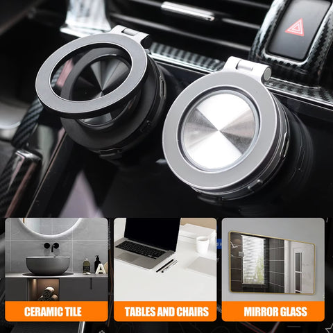 Vacuum Adsorption Car Phone Holder 360° Rotate Universal Mobile Phone Bracket Suction Cup Folding Adjustable Magnetic Adsorption