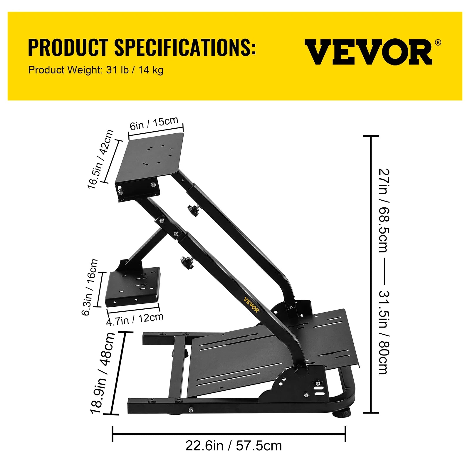 Racing Steering Wheel Adjustable Stand Racing Simulator Cockpit Fit for Mainstream Brands