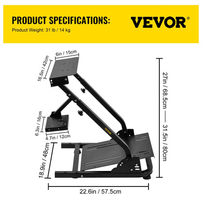 Racing Steering Wheel Adjustable Stand Racing Simulator Cockpit Fit for Mainstream Brands