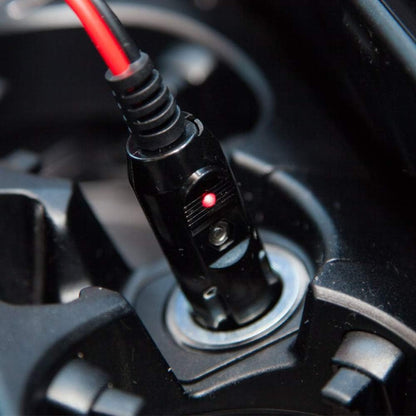 12V Replacement Cigarette Lighter Male Plug with Lead - 24V Car Power Adapter Auto Accessories with Led Lights, 15A Fuse (Male Plug to Tinned Terminal)