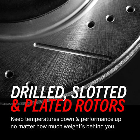 KC3090 Z23 Evolution Sport Brake Kit with Powder Coated Calipers Brake Pads, Drilled and Slotted Rotors for 2007 2008 2009 2010 2011 2012 2013 2014 2015 2016 2017 Jeep Wrangler