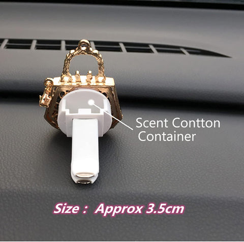 Gold Car Air Freshener - Diamond Purse High Heels Scent Diffuser Clip - Crystal Car Accessories for Women