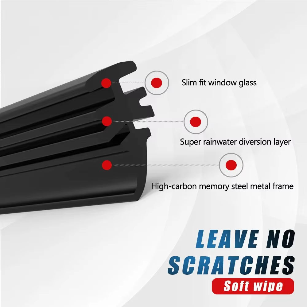 6Mm Car Wiper Blade Refill Strips Car Windshield Rubber Strip Wiper 14"16"17"18"19"20"21"22"24"26"28" Frameless Wiper Accessorie