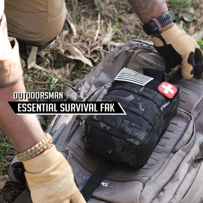 Survival First Aid Kit 250 Pieces Molle Pouch Survival Kit Outdoor Gear Emergency Kits (BLACK)