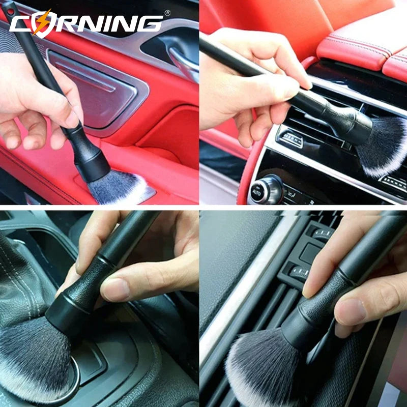6Pcs Wheel Brush Automotive Detailing Cleaning Kit Vehicle Car Microfiber Cloth Towel Accesories Goods Tire Wash Maintenance