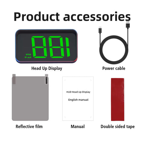 High Definition Auto Electronics HUD Projector 5V USB Head-Up Display Cable Plug Car GPS HD Speedometer LED Digital Display