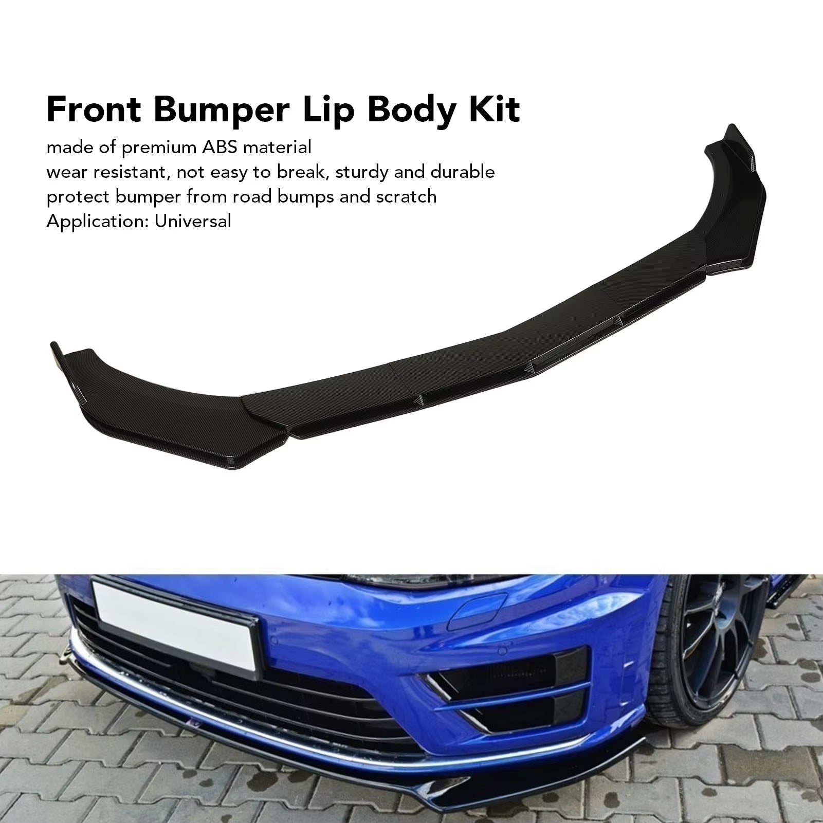 Universal Front Bumper Lip Spoiler Chin Body Kit Protection Auto Car Exterior Aerodynamic Parts