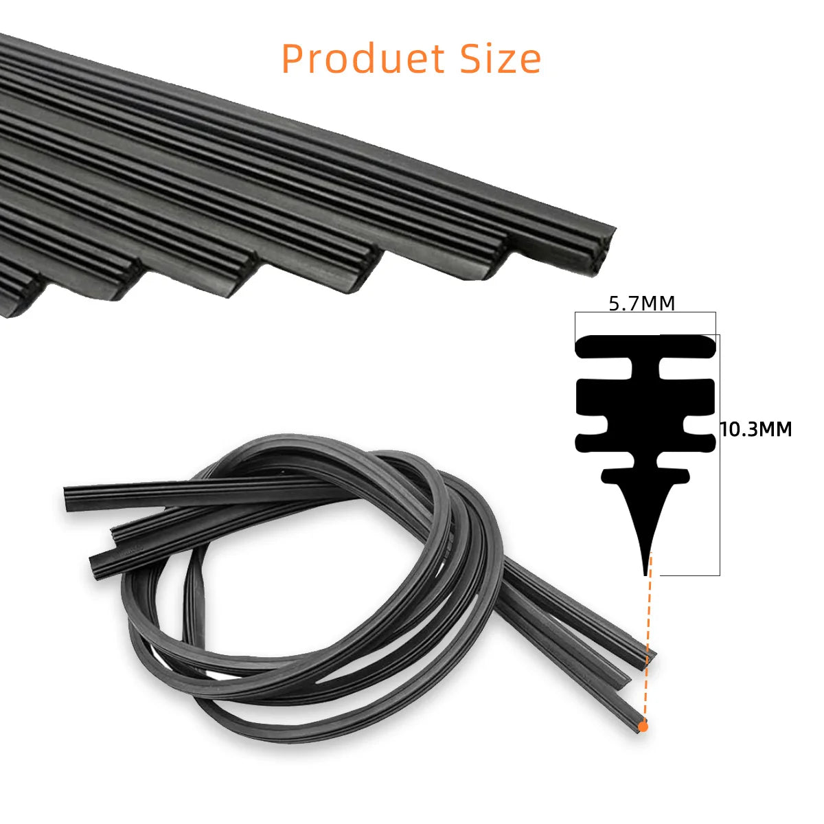 Car Windshield Rubber Strip Wiper 6Mm Car Wiper Blade 14 "16" 17 "18" 19 "20" 21 "22" 24 "26" 28 "30" 32 "Wiper Accessories ﻿