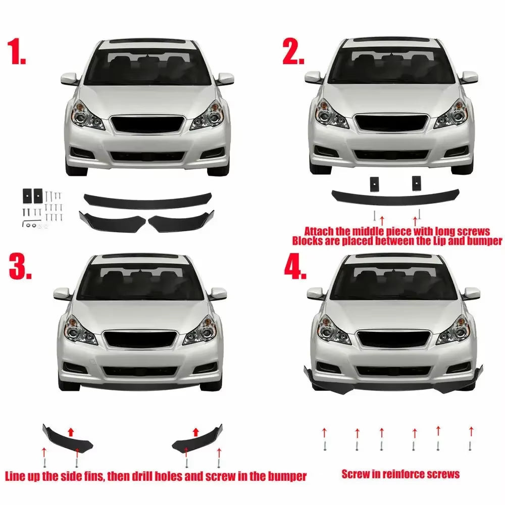 For Audi A5 S5 A4 A6 A7 Car Lower Front Bumper Lip Splitter Spoiler Carbon Fiber Body Kits Accessories Auto Parts Tuning