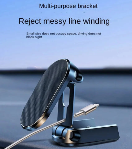 1-Pack Universal Magnetic Car Mount Stand-Foldable 360 Rotation Dashboard Phone Holder TIKA