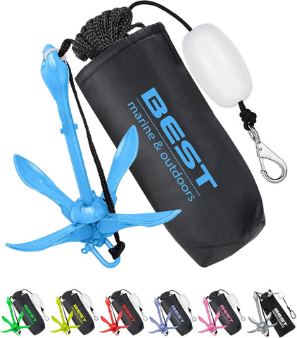 Kayak Anchor, 3.5 Pound Anchor System Kit for Kayaks, Canoes, SUP Paddle Boards & Jet Skis, Fishing, Boating & Kayaking Accessories