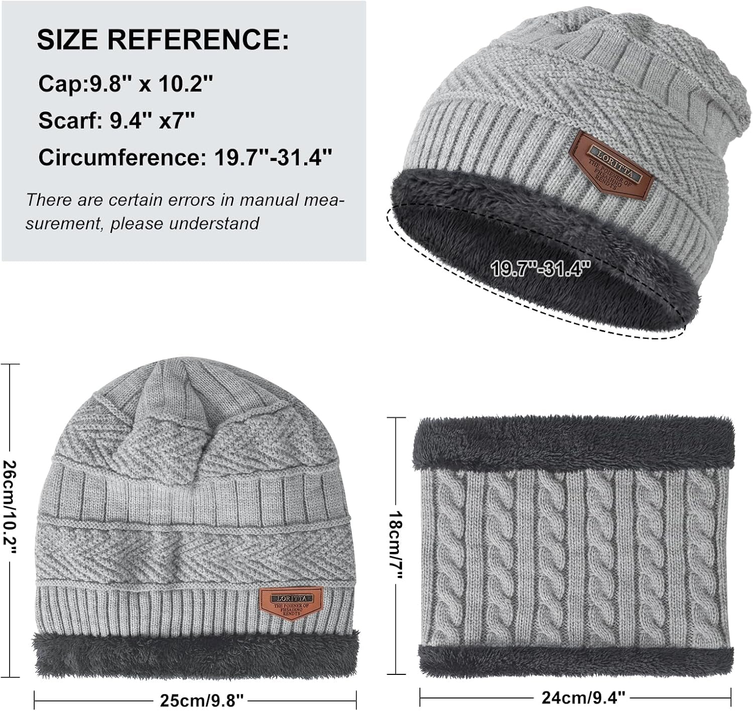 Winter Beanie Hats Scarf Gloves Set Thick Warm Slouchy Beanies Hat Knit Skull Cap Neck Warmer for Men Women