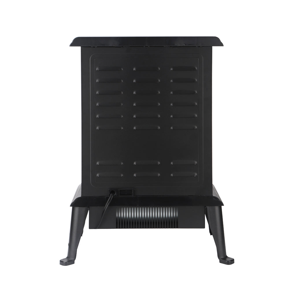 1500W Freestanding Three-door Glass 3D Flame Fireplace with Remote Control/Quartz tube heating/Fake Firewood/7 Color/4 levels of brightness