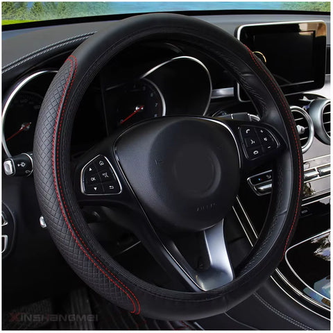 Automobile Universal Steering Wheel Cover Non-Slip Car Steering Wheel Cover Non-Slip Embossed Leather Car-Styling