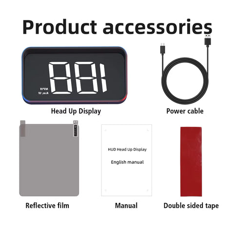 High Definition Auto Electronics HUD Projector 5V USB Head-Up Display Cable Plug Car GPS HD Speedometer LED Digital Display