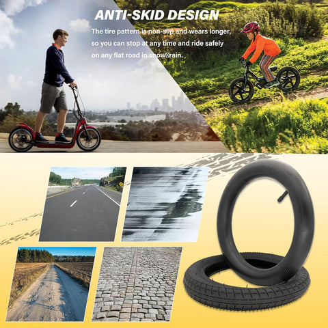 12 1/2 X2 1/4 Tire and Tube Set, 12.5 X 2.25 Bike Tire Compatible for Razor Pocket Mod Dirt Bike Currie Schwinn GT IZIP Ezip MX125 Dirt Rocket, Replacement Kids Bike Tires 12.5 X 2.25