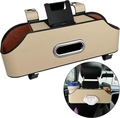 Car Storage Bag, Large Capacity Car Backseat Organizer,Ease of Use,Universal Car Organizer Back Seat,Car Storage Box,Compatible with Most Vehicles,Car Accessories (Beige)