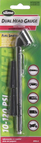 (3 Pack)  Tire Gauge, Dual Head, Pencil, 10-120 Psi, Includes Valve Extensions, Silver, 8.5", New, Multiple Makes - 2016-A