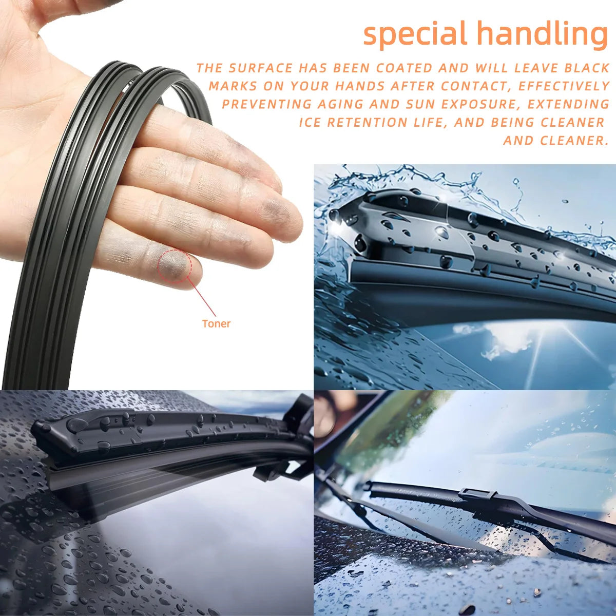 Car Windshield Rubber Strip Wiper 6Mm Car Wiper Blade 14 "16" 17 "18" 19 "20" 21 "22" 24 "26" 28 "30" 32 "Wiper Accessories ﻿
